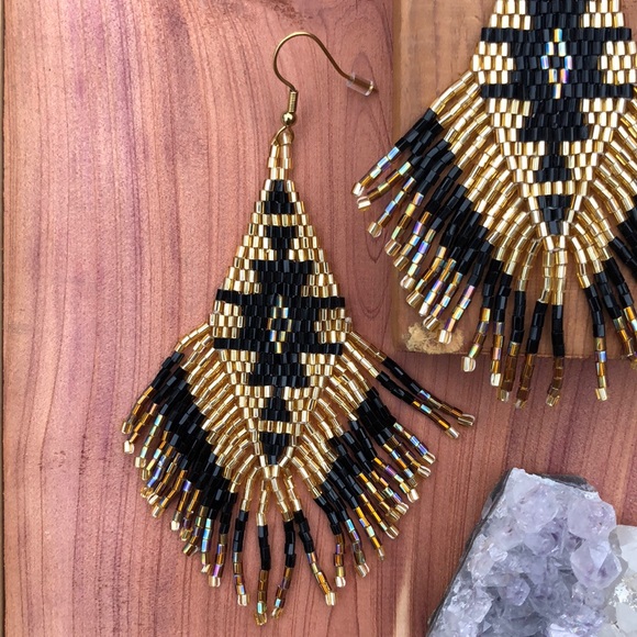Handmade SW Beaded Statement Earrings! - Picture 3 of 8